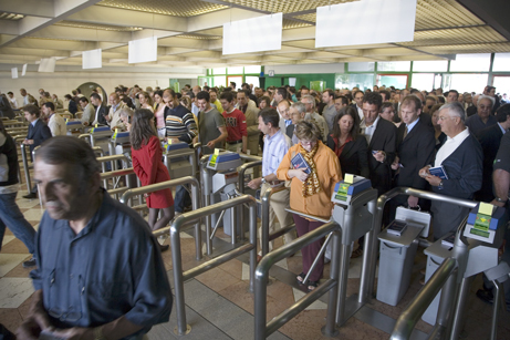 * visitors from a previous show are eager to get into the halls.jpg